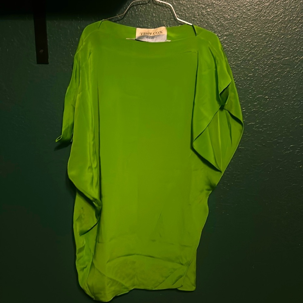 Bright green pull over Trish Cox
